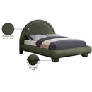 Meridian Madrid Green Velvet Queen Bed IMAGE 8