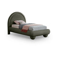  Color_Green Size_Twin -- Madrid Green Velvet Upholstered Twin Bed IMAGE 1