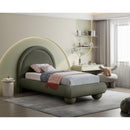  Color_Green  Size_Twin  --  Madrid Green Velvet Upholstered Twin Bed IMAGE 2
