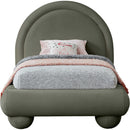 Meridian Madrid Green Velvet Twin Bed IMAGE 3