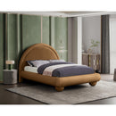  Color_Saddle  Size_Full  --  Madrid Saddle Velvet Upholstered Full Bed IMAGE 2