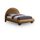  Color_Saddle  Size_King  --  Madrid Saddle Velvet Upholstered King Bed IMAGE 1