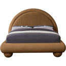  Color_Saddle  Size_Queen  --  Madrid Saddle Velvet Upholstered Queen Bed IMAGE 3