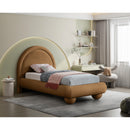  Color_Saddle  Size_Twin  --  Madrid Saddle Velvet Upholstered Twin Bed IMAGE 2