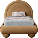  Color_Saddle  Size_Twin  --  Madrid Saddle Velvet Upholstered Twin Bed IMAGE 3