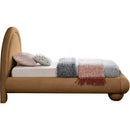  Color_Saddle  Size_Twin  --  Madrid Saddle Velvet Upholstered Twin Bed IMAGE 4
