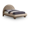  Color_Taupe  Size_King  --  Madrid Taupe Velvet Upholstered King Bed IMAGE 1