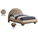 Meridian Madrid Taupe Velvet King Bed IMAGE 8