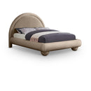  Color_Taupe  Size_Queen  --  Madrid Taupe Velvet Upholstered Queen Bed IMAGE 1