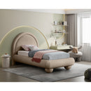  Color_Taupe  Size_Twin  --  Madrid Taupe Velvet Upholstered Twin Bed IMAGE 2