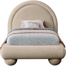 Meridian Madrid Taupe Velvet Twin Bed IMAGE 3