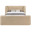  Meridian Modena Beige Chenille Fabric Upholstered King Bed IMAGE 3