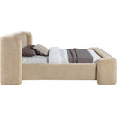  Color_Beige  Size_King  -- Modena Beige Chenille Fabric Upholstered King Bed IMAGE 4