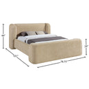  Meridian Modena Beige Chenille Fabric Upholstered Queen Bed IMAGE 9