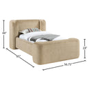  Color_Beige  Size_Twin  -- Modena Beige Chenille Fabric Upholstered Twin Bed IMAGE 9