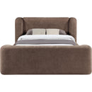  Color_Brown  Size_Full  -- Modena Brown Chenille Fabric Upholstered Full Bed IMAGE 3