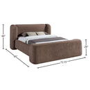  Meridian Modena Brown Chenille Fabric Upholstered Full Bed IMAGE 9
