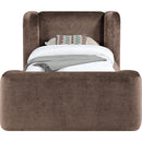  Color_Brown  Size_Twin  -- Modena Brown Chenille Fabric Upholstered Twin Bed IMAGE 3