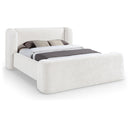  Color_Cream  Size_King  -- Modena Cream Chenille Fabric Upholstered King Bed IMAGE 1