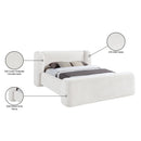  Color_Cream  Size_Queen  -- Modena Cream Chenille Fabric Upholstered Queen Bed IMAGE 10
