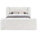  Color_Cream  Size_Queen  -- Modena Cream Chenille Fabric Upholstered Queen Bed IMAGE 3