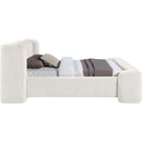  Color_Cream  Size_Queen  -- Modena Cream Chenille Fabric Upholstered Queen Bed IMAGE 4