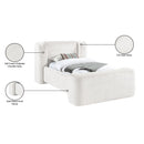  Color_Cream  Size_Twin  -- Modena Cream Chenille Fabric Upholstered Twin Bed IMAGE 10