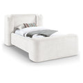  Color_Cream Size_Twin -- Modena Cream Chenille Fabric Upholstered Twin Bed IMAGE 1