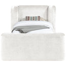  Color_Cream  Size_Twin  -- Modena Cream Chenille Fabric Upholstered Twin Bed IMAGE 3
