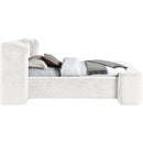  Color_Cream  Size_Twin  -- Modena Cream Chenille Fabric Upholstered Twin Bed IMAGE 4