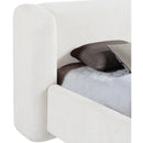  Meridian Modena Cream Chenille Fabric Upholstered Twin Bed IMAGE 7