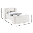  Color_Cream  Size_Twin  -- Modena Cream Chenille Fabric Upholstered Twin Bed IMAGE 9