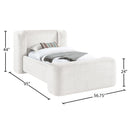  Meridian Modena Cream Chenille Fabric Upholstered Twin Bed IMAGE 9
