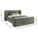  Color_Green  Size_Full  -- Modena Green Chenille Fabric Upholstered Full Bed IMAGE 9
