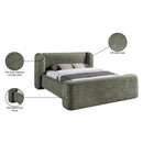  Color_Green  Size_Queen  -- Modena Green Chenille Fabric Upholstered Queen Bed IMAGE 10