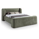  Color_Green  Size_Queen  -- Modena Green Chenille Fabric Upholstered Queen Bed IMAGE 1