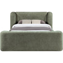  Color_Green  Size_Queen  -- Modena Green Chenille Fabric Upholstered Queen Bed IMAGE 3