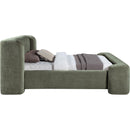  Meridian Modena Green Chenille Fabric Upholstered Queen Bed IMAGE 4