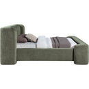  Color_Green  Size_Queen  -- Modena Green Chenille Fabric Upholstered Queen Bed IMAGE 4