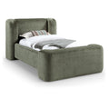  Color_Green Size_Twin -- Modena Green Chenille Fabric Upholstered Twin Bed IMAGE 1