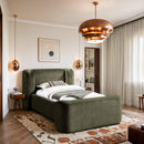  Color_Green  Size_Twin  -- Modena Green Chenille Fabric Upholstered Twin Bed IMAGE 2