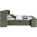  Color_Green  Size_Twin  -- Modena Green Chenille Fabric Upholstered Twin Bed IMAGE 4