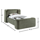  Color_Green  Size_Twin  -- Modena Green Chenille Fabric Upholstered Twin Bed IMAGE 9