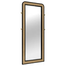  Coaster Furniture Arini 224339 Cane Weave Full Length Standing Floor Mirror - Black IMAGE 1