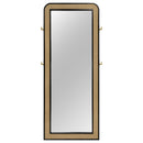  Coaster Furniture Arini 224339 Cane Weave Full Length Standing Floor Mirror - Black IMAGE 2
