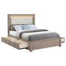  Coaster Furniture Kenora 224850Q 56-inch Queen LED Storage Bed - Barley Brown IMAGE 4