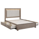  Size_King -- Kenora 224850KE 56-inch Eastern King LED Storage Bed - Barley Brown IMAGE 2