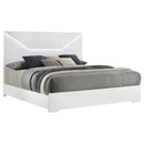  Coaster Furniture Ives 224941Q Queen Panel Bed LED Headboard - White High Gloss IMAGE 2