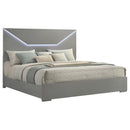  Size_King --  Ives 224971KE Eastern King Panel Bed LED Headboard - Grey High Gloss IMAGE 2