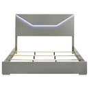  Coaster Furniture Ives 224971KE Eastern King Panel Bed LED Headboard - Grey High Gloss IMAGE 3
